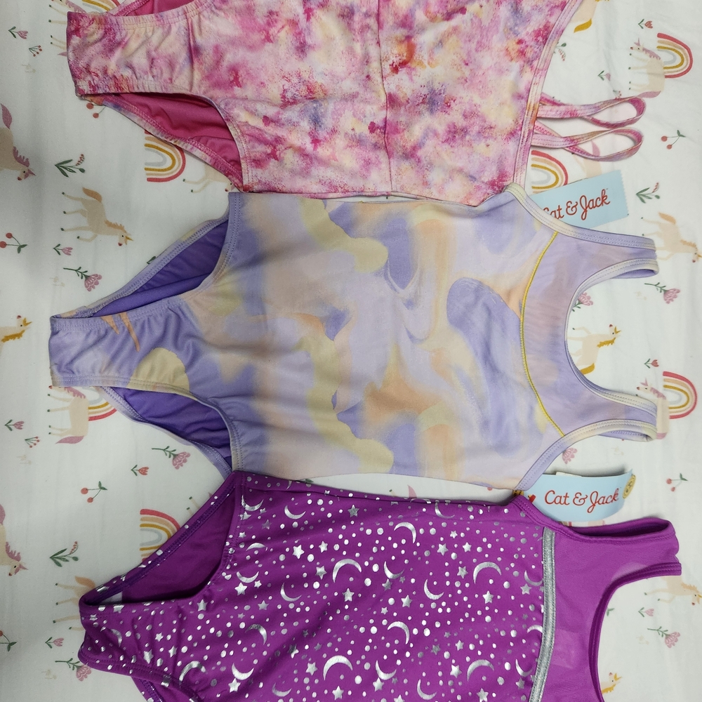 Set of Three CAT and JACK Girls' Leotards